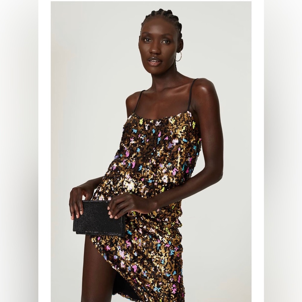 Cosmopolitan X Dress The Population | Leopard Sequin Isla Tank | XL